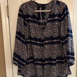 Maurices Dark Blue Floral Blouse